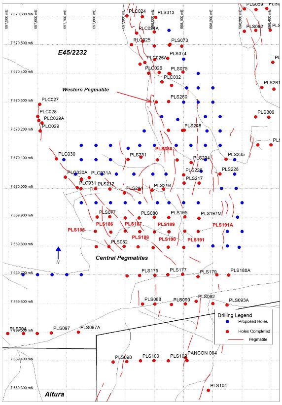 Pic 2 Pilbara Bohrplan westl. u. zentrale Pegmatitzone